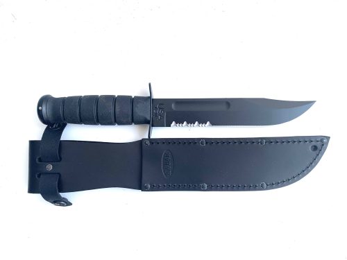 Ka-Bar 1212 Black - Serration - Leather Sheath