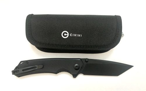 CIVIVI Brazen Flipper Folding Knife, D2 Black, G10 Black, 2023C