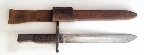 Ross Rifle Pat 1907 Bayonet with Leather Scabbard